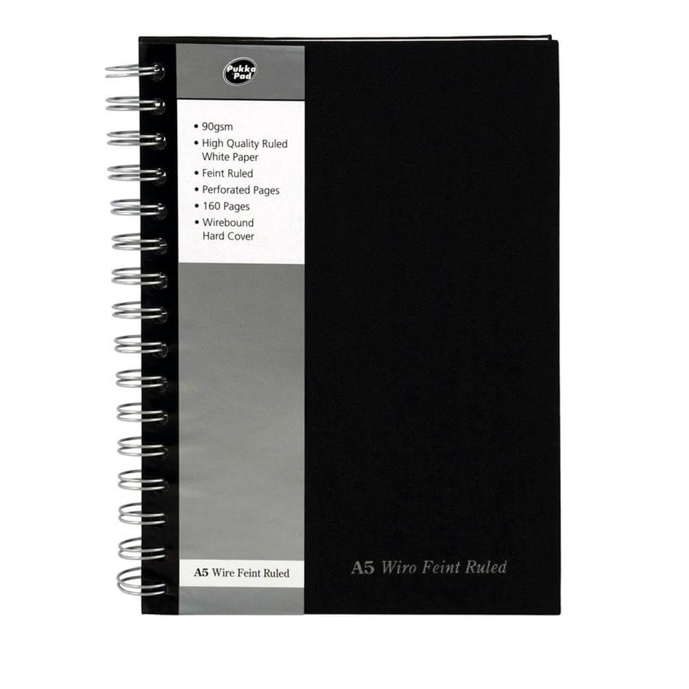 Pukka Black A5 Wirebound Manuscript Notebook